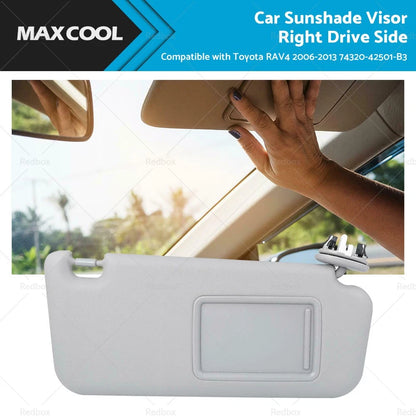 Gray Sunshade Visor Right Side for Toyota RAV4 (2006-2013)