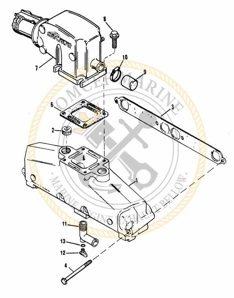 Elbow Drain Plug & Hose Fitting for Mercruiser Inboard & Stern Drive (N/A)