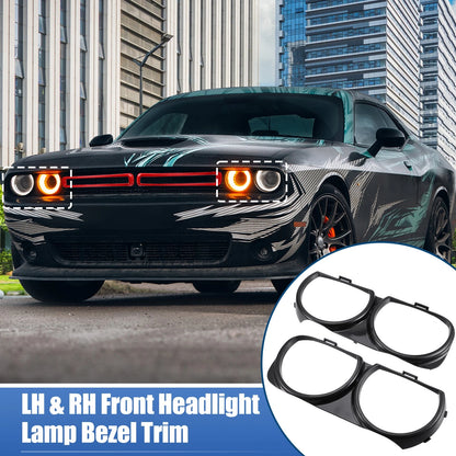 Front Headlight Lamp Bezel Trim for Dodge Challenger (2015-2023)
