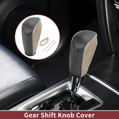 Car Gear Shift Knob Cover for Ford Fiesta (2009-2012) Black Beige