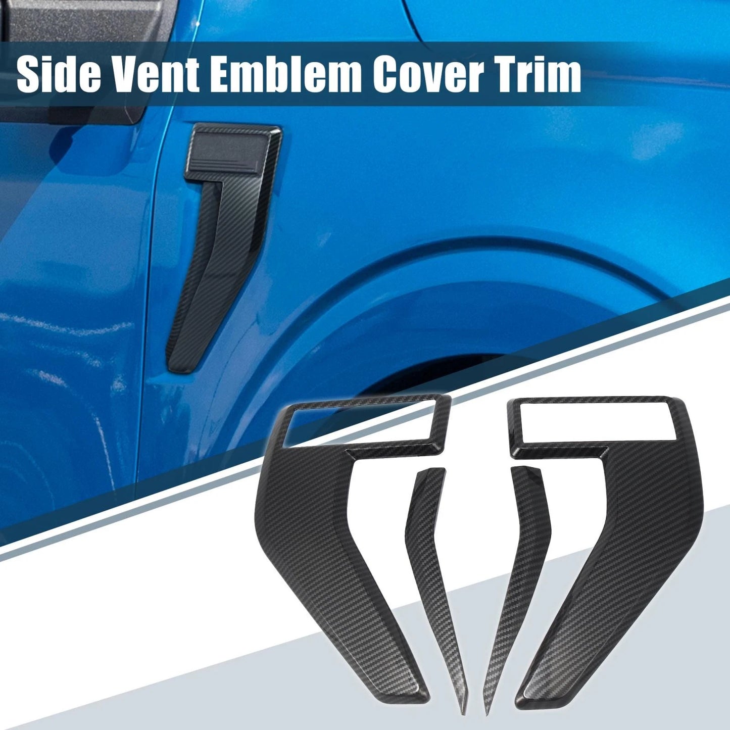 Carbon Fiber Side Vent Fender Badge Covers for Ford F150 (2021-2022)