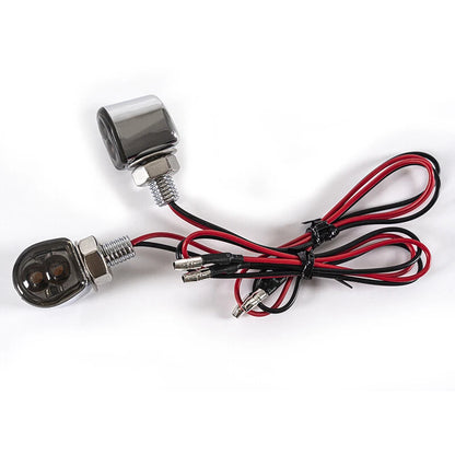 LED Mini Turn Signal Lights for Motorcycle Bike - Amber Chrome (Fits Most Models)