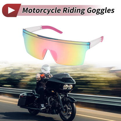 Motorcycle Riding Goggles Purple Lens Transparent Frame PC for Motorcycle