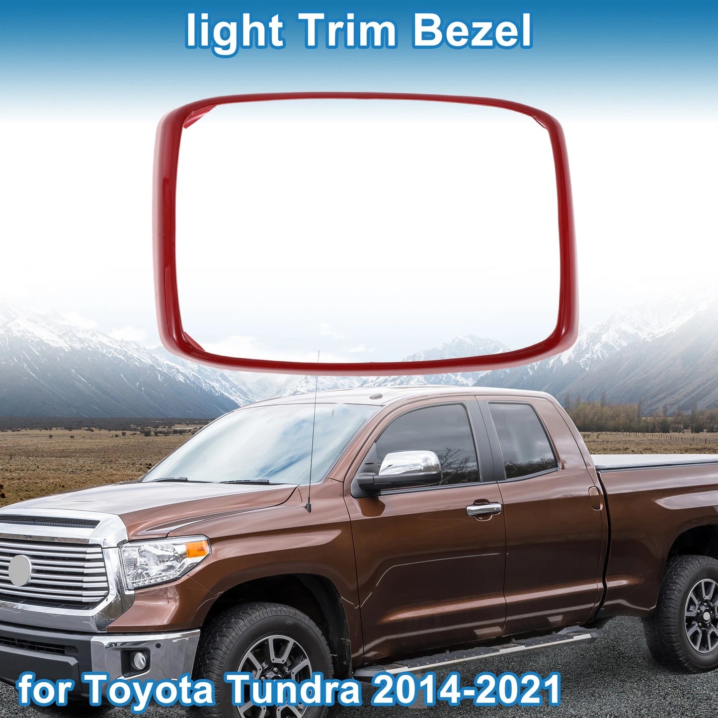 Rear Row Headlight Trim Bezel Red for Toyota Tundra (2014–2021)