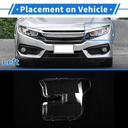 Car Front Left Headlight Lens Cover for Ford F-150 (2015-2017)