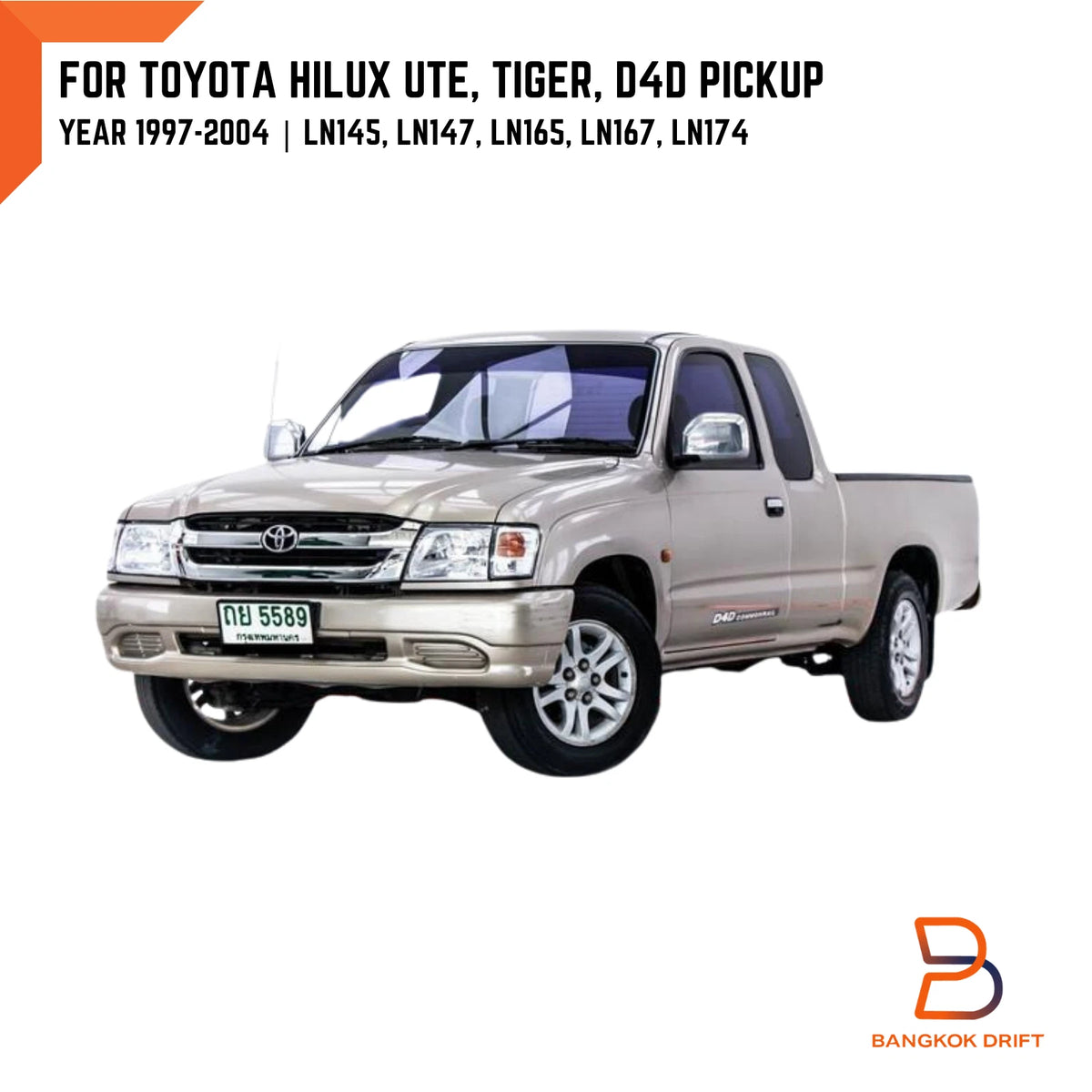 Chrome Manual Side Mirrors for Toyota Hilux Ute Tiger D4D (1997-2004)