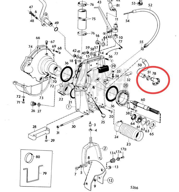 Hose Connector & Gasket for Volvo Penta Sterndrive 854031