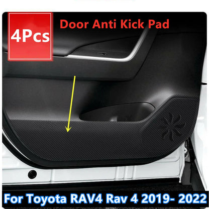 Carbon Fiber Door Anti Kick Pad Protect Stickers for Toyota RAV4 (2019–2024)