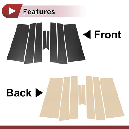 8 x Door Pillar Window Trim for Chrysler Pacifica Carbon Fiber (2017-2023)