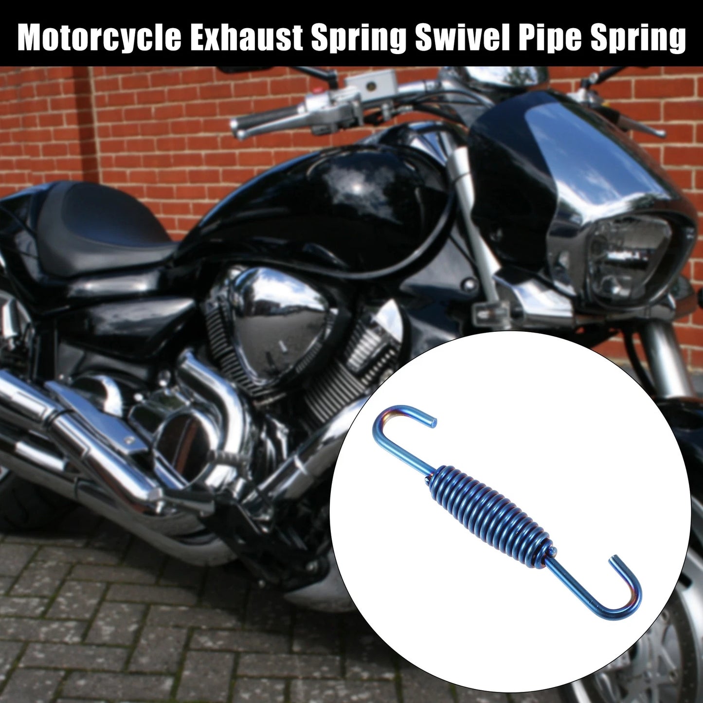 4pcs Exhaust Pipe Spring 68mm 2.68" Stainless Steel Blue for Motorcycle