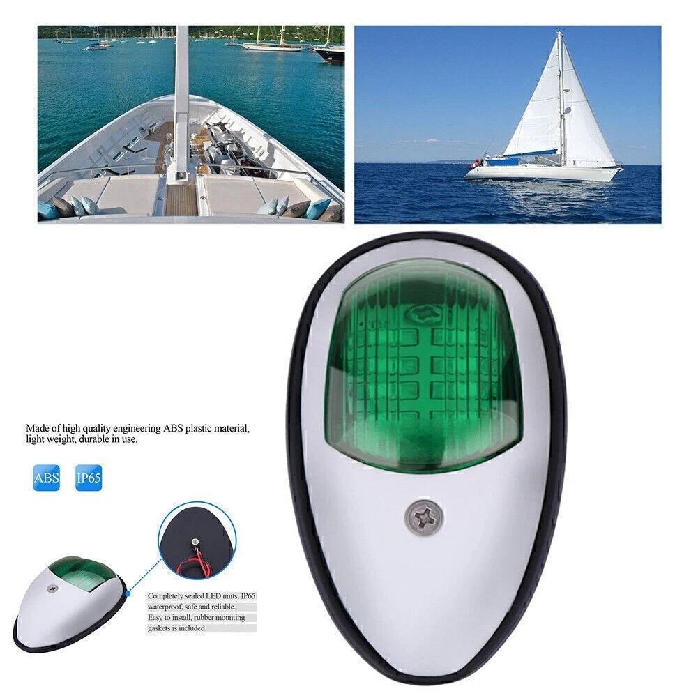 1x Waterproof 12V LED Green Navigation Light for Marine Boat Yacht