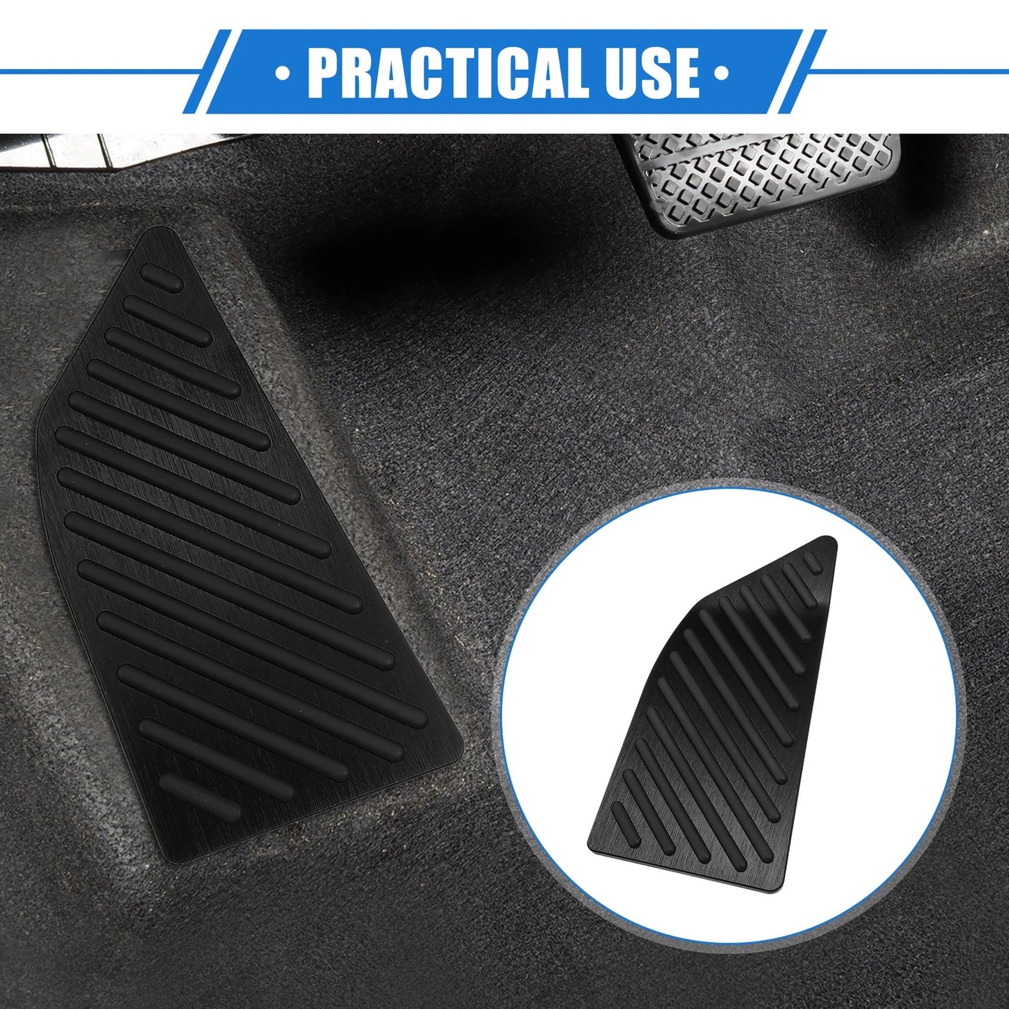 Aluminum Alloy Black Foot Rest Pedal Cover for Toyota Corolla (2019-2020)