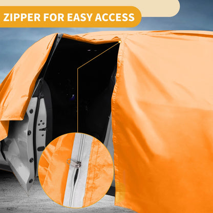 All Weather Car Cover for Chevy Silverado Orange Cotton Zipper