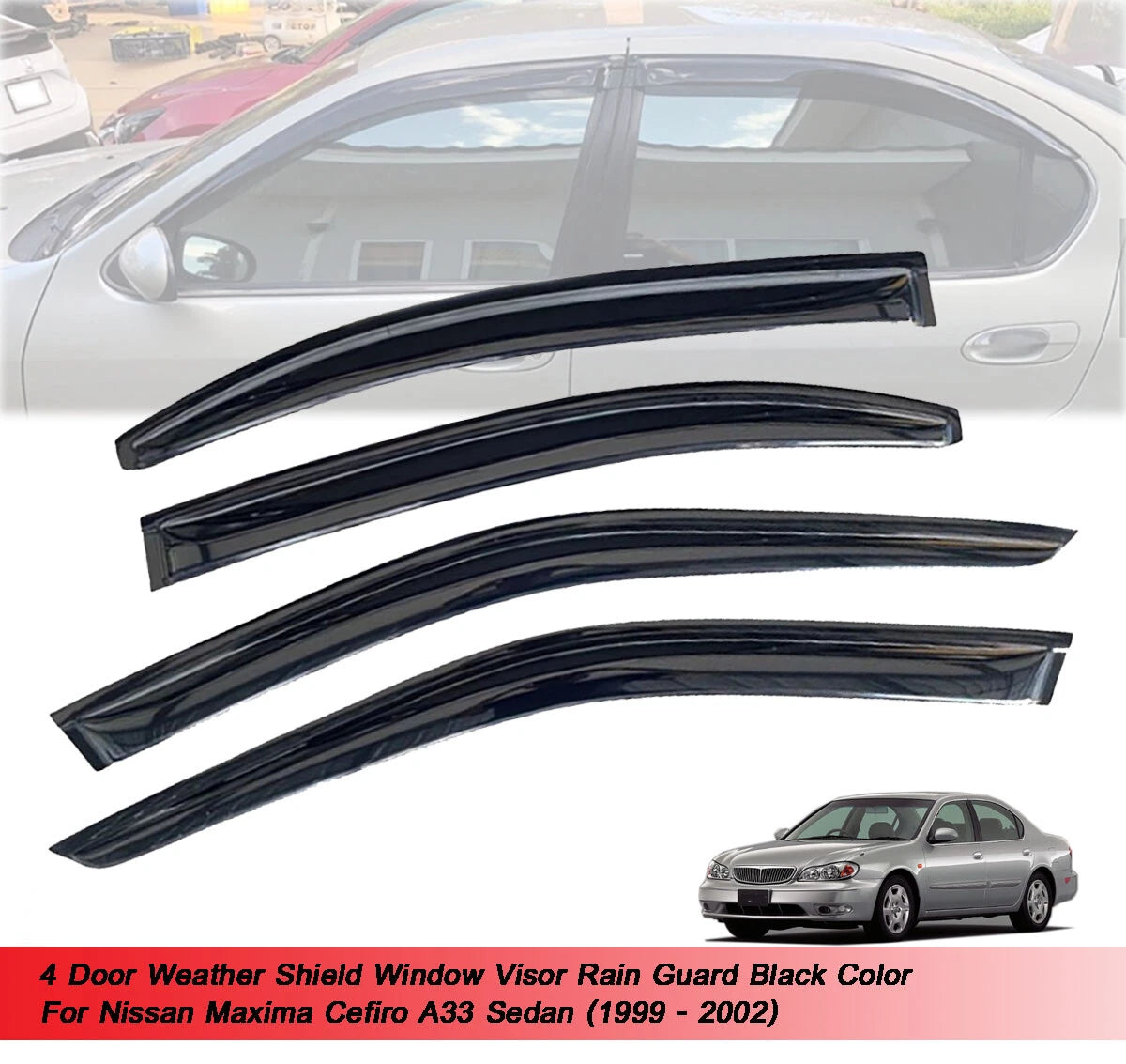 Rain Guard Window Visor for Nissan Maxima Cefiro A33 (1999-2002)