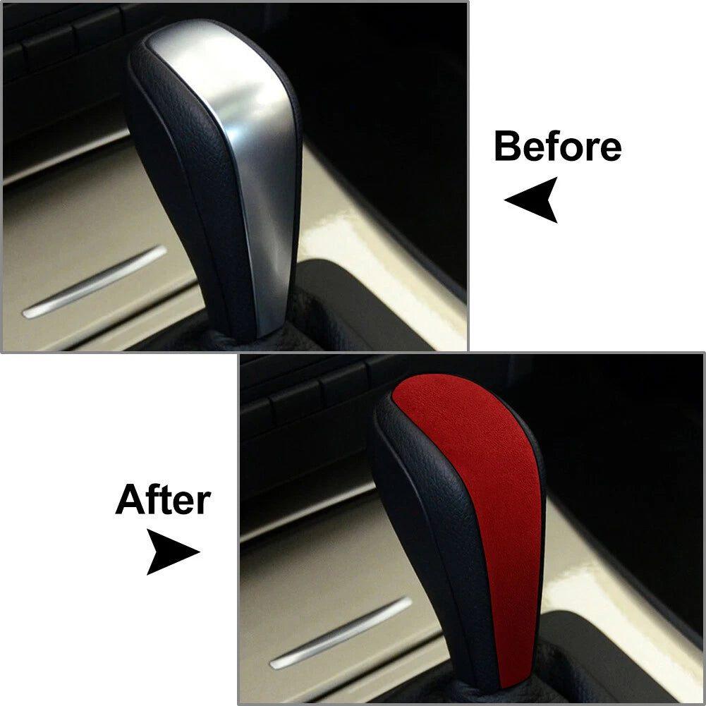 Wine Red Gear Shift Knob Cover for BMW 1 3 Series E87 E90 E92 E91 E93 E84 (2004-2013)