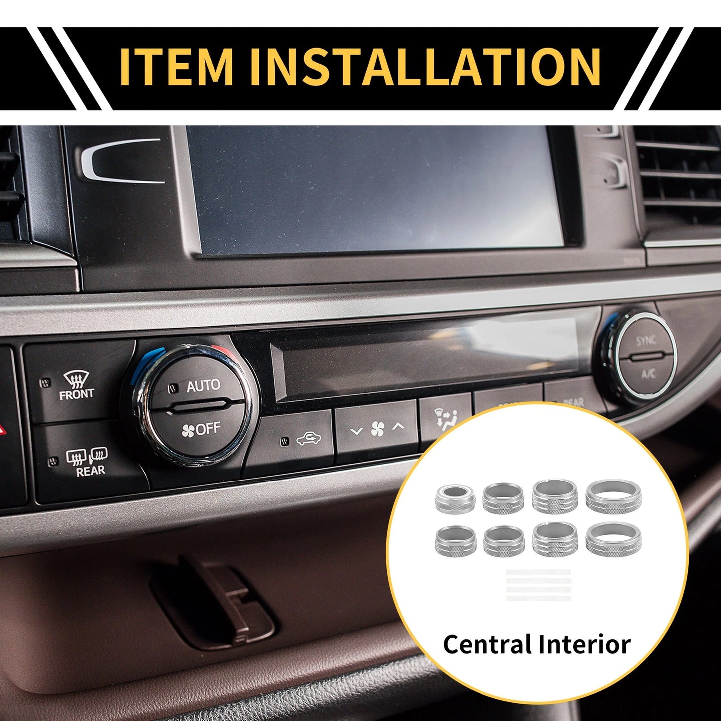 AC Audio 4WD Light Switch Knob Cover Ring for GMC Sierra (2014-2018)