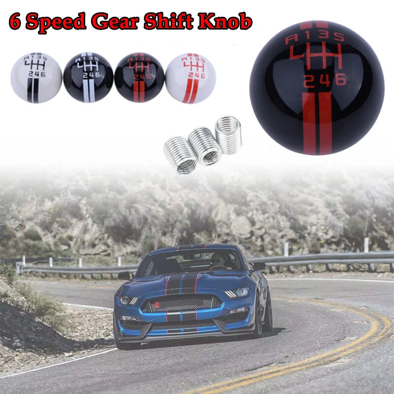 Gear Shift Knob 6 Speed Black Red for Ford Mustang (2005-2014)
