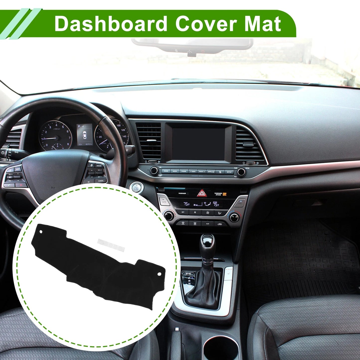 Dashboard Cover for Nissan Micra March K13 (2011-2016) Black 1 Pcs Anti-Slip