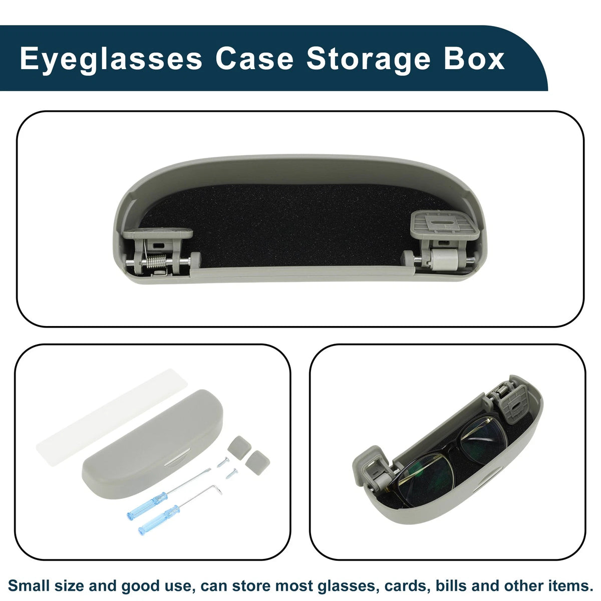Sunglasses Case for Ford Puma MK2 ST Line X 2020-2025 ABS Gray 1 Set