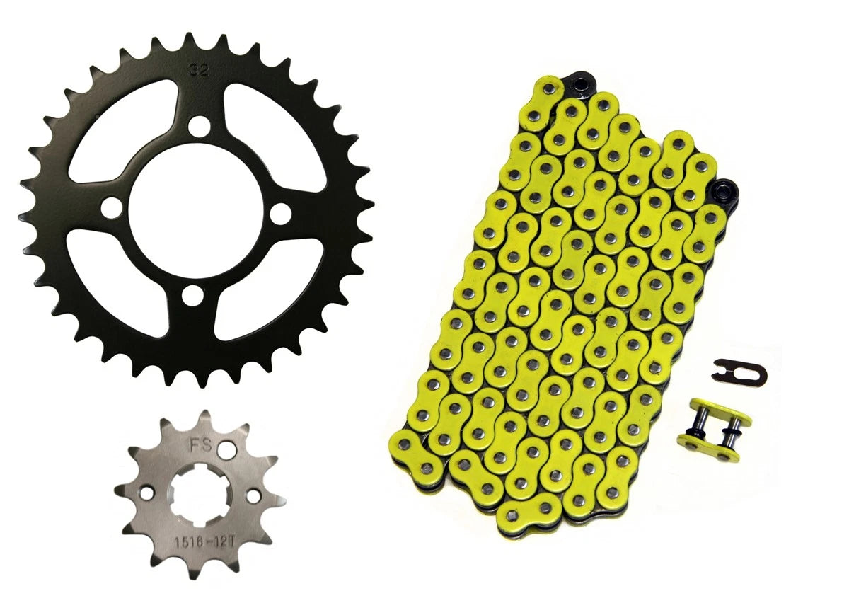 2 x Drive Chain & 12/32 Sprockets for Yamaha Grizzly 125 (2004–2013)