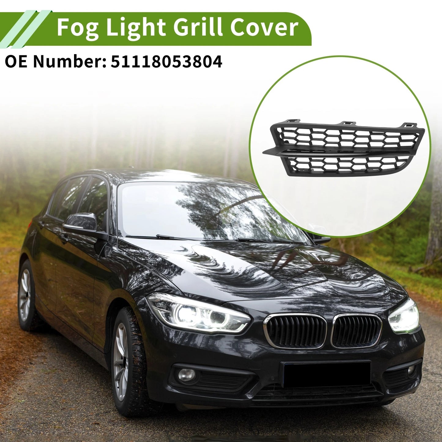 1 x Front Right Fog Light Grill for BMW 1-Series (2011-2015)
