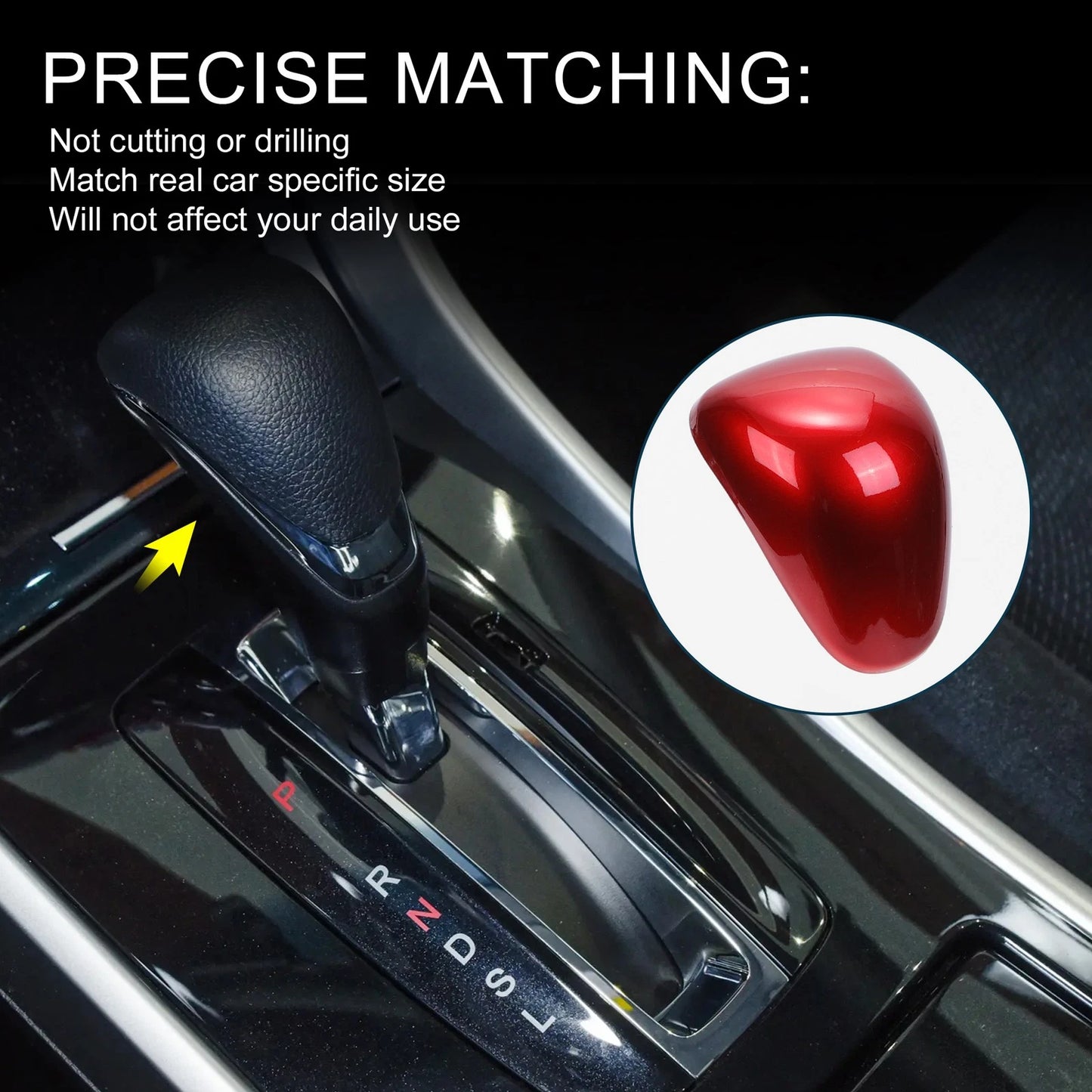 Red Gear Shift Knob Cover for Honda Accord (2013-2017) 1 Pcs