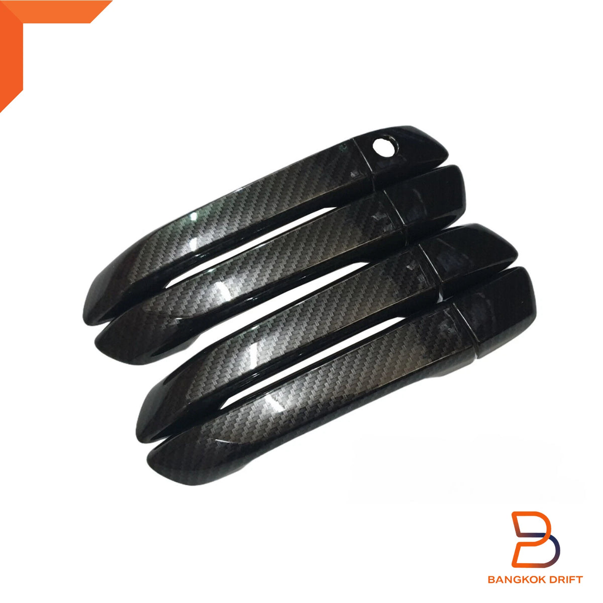 FIBER CARBON DOOR HANDLE COVERS for ISUZU D-MAX UTE SX, MU-X (2020-2023)
