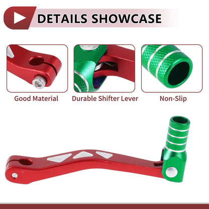 Folding Motorcycle Gear Shifter Lever for Yamaha TTR 50cc Red and Green