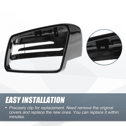 Left Mirror Cover Cap Gloss Black for Mercedes Benz A Class B Class C Class