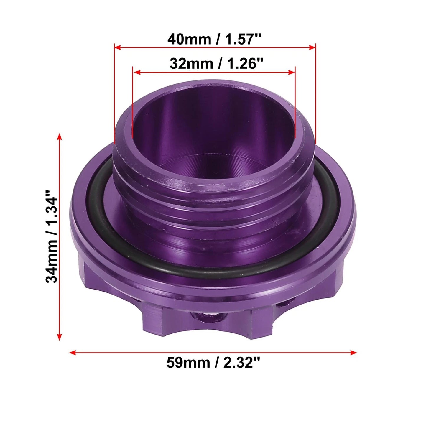 Purple Aluminum Alloy Gas Oil Filler Plug Cover for Subaru