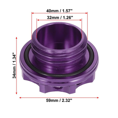 Purple Aluminum Alloy Gas Oil Filler Plug Cover for Subaru