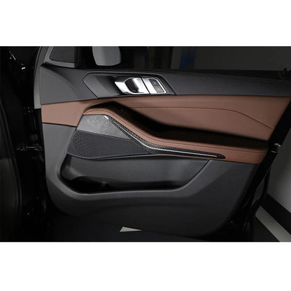 Real Carbon Fiber Side Door Handle Panel Cover Trim For BMW X5 X6 X7 2019-2022