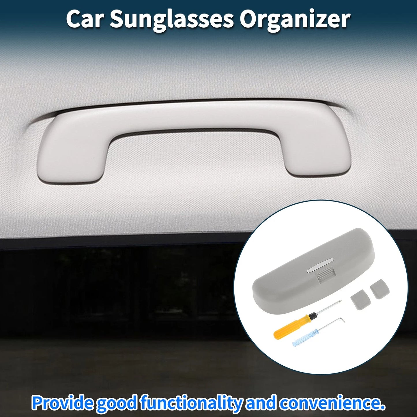 Sunglasses Case for Mitsubishi Outlander Eyeglasses Holder Storage Box Grey