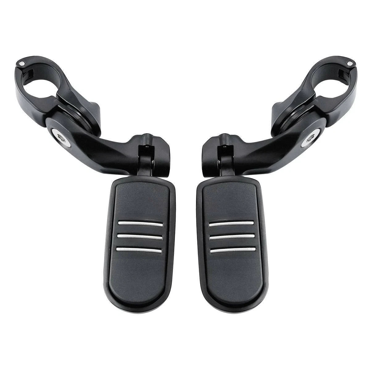 1-1/4" Matte Black Short Angled Highway Bar Footpeg Clamps for Car Model