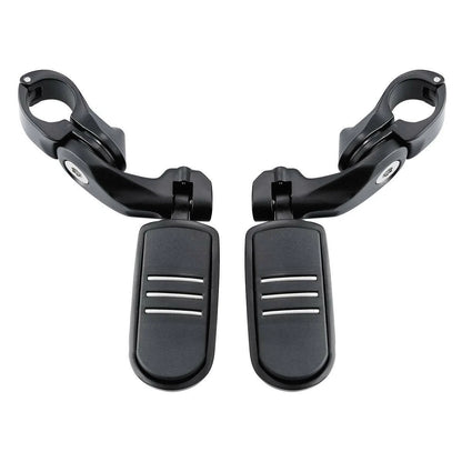 1-1/4" Matte Black Short Angled Highway Bar Footpeg Clamps for Car Model