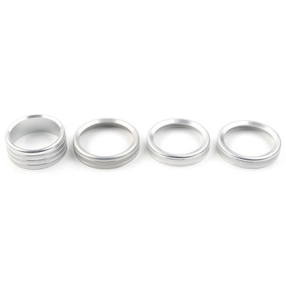 4 x Silver Air Conditioner Knob Ring Covers for Jeep Wrangler JL (2018-2020)