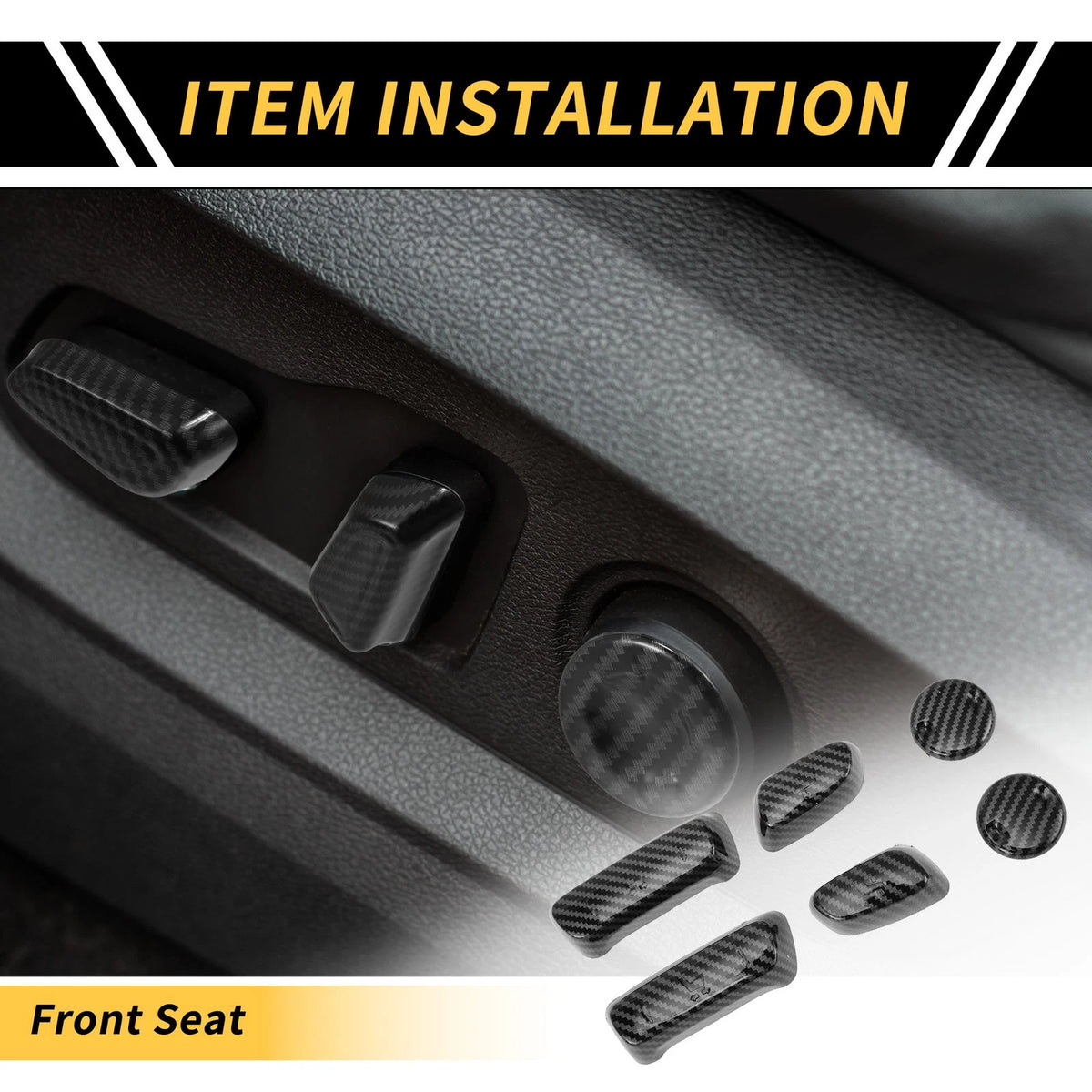 Carbon Fiber Pattern Seat Adjustment Button Cover for Toyota Tundra (2014–2021)