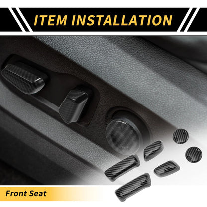 Carbon Fiber Pattern Seat Adjustment Button Cover for Toyota Tundra (2014–2021)