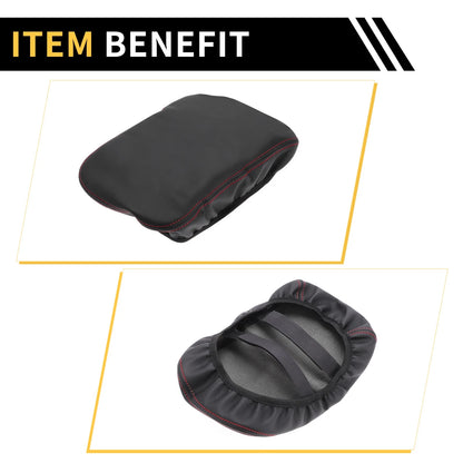 Console Lid Armrest Cover for GMC Canyon Microfiber Leather Anti-Scratch Black