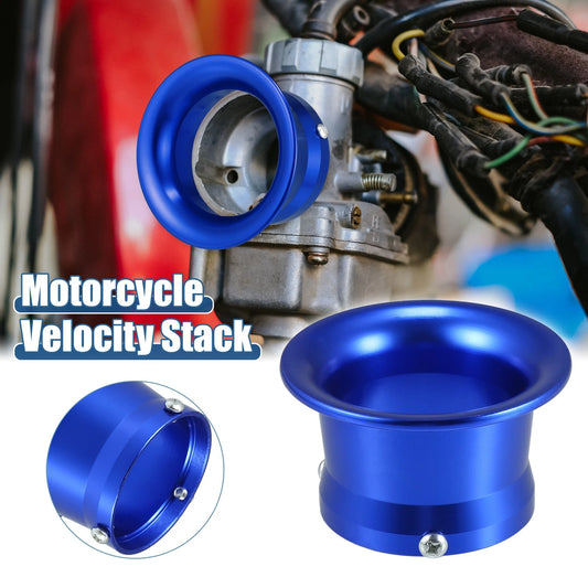55mm Velocity Stack Carburetor Air Filter Trumpet Blue for Motorcycle
