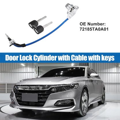 Door Lock Cylinder Set with Cable & Keys for Honda Accord (2011-2012)