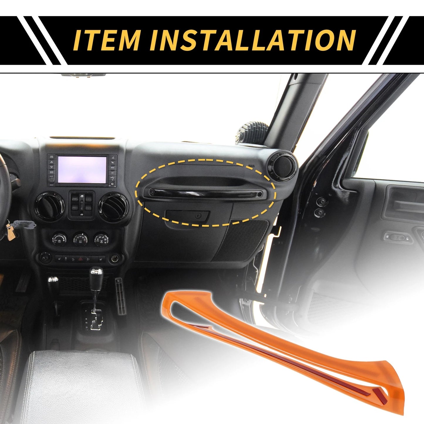 Glove Box Handle Switch Cover Trim for Jeep Wrangler JK 2-Door & 4-Door