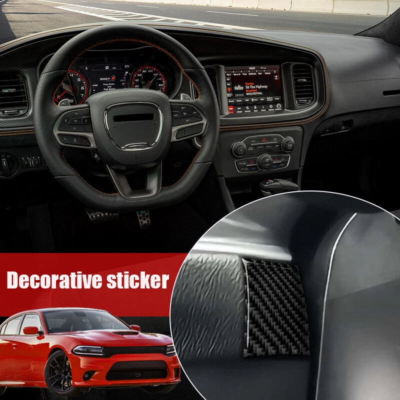 Carbon Fiber Steering Wheel Side Cover Trim for Dodge Charger (2015-2022)