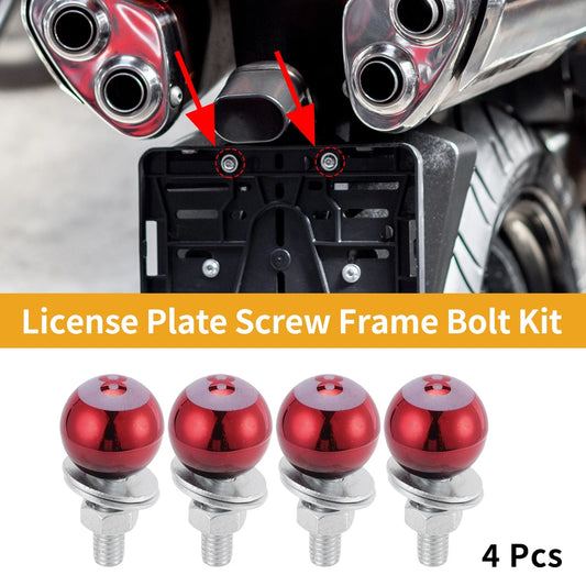 License Plate Screws Cover / 40mm / Aluminum Alloy Red for Motorcycle