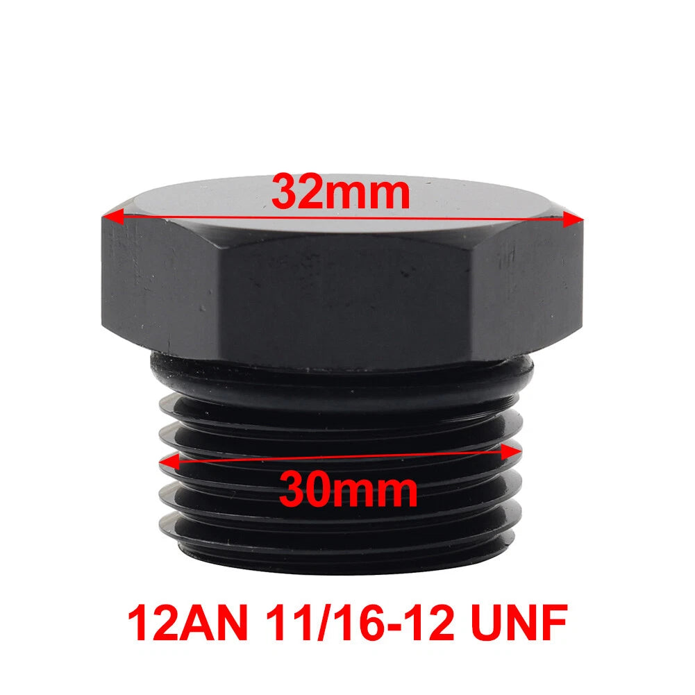 Aluminum 12AN Block Off Cap ORB Plug Male Fitting Adapters
