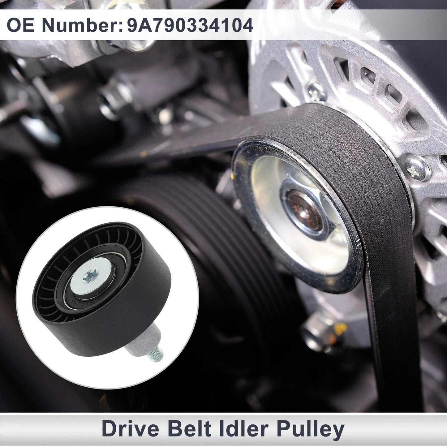 Drive Belt Idler Pulley for Porsche Cayenne (2020-2024) Black 1 x Piece