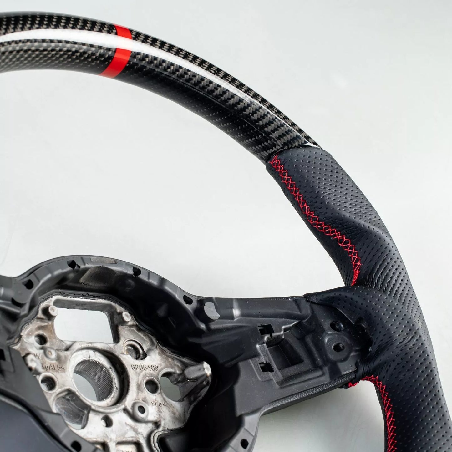 Steering Wheel Carbon Leather Red for VW Golf GTI Jetta GLI Polo Scirocco (2006-2023)