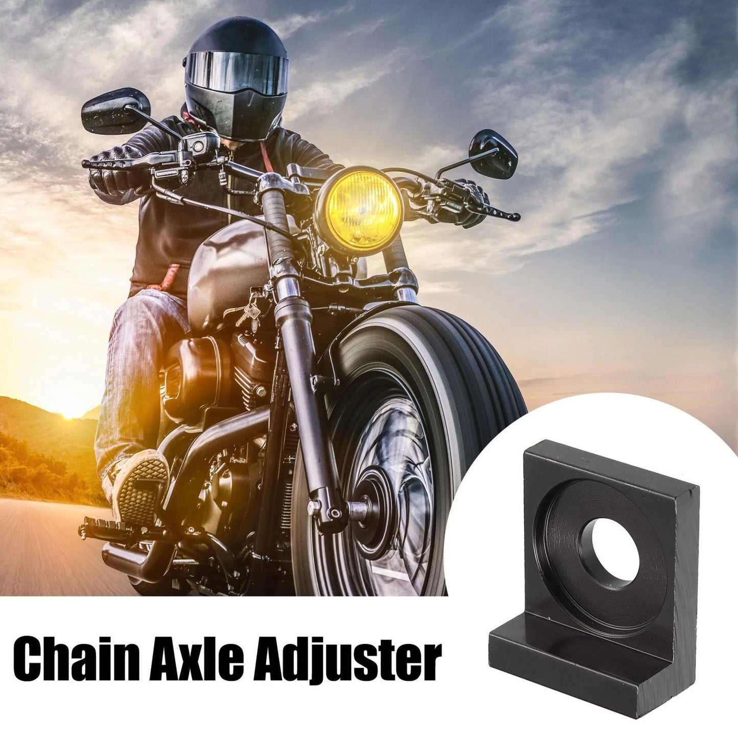 4pcs 12mm Dia Hole Chain Adjuster Block Tensioners Black Metal for Motorcycle