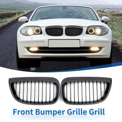 Front Upper Bumper Grille for BMW 1 Series E87 2003-2007 Matte Black