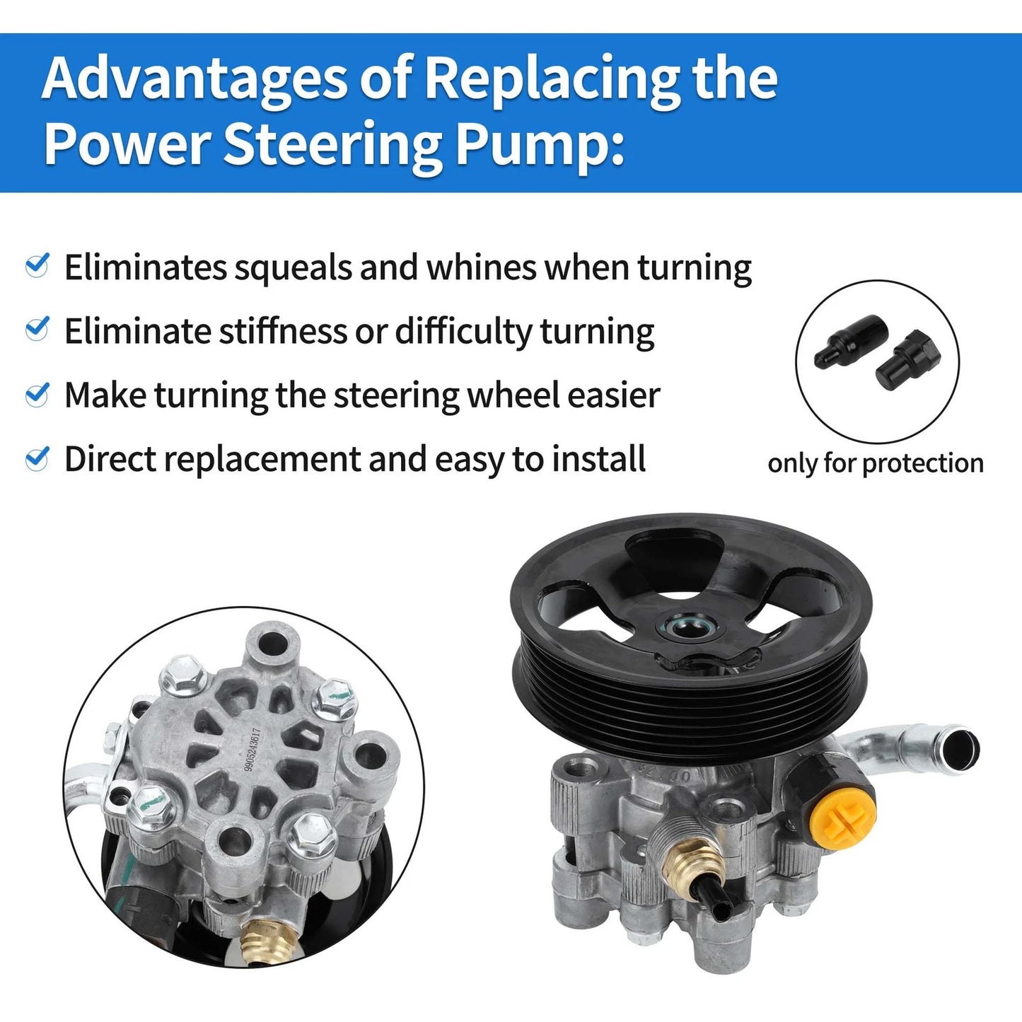 Power Steering Pump with Pulley for Toyota Camry Solara (2000-2006)